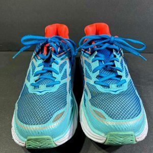 Hoka One One Womens Clifton 3 Running Shoes Blue White Lace Up Low Top 10.5M